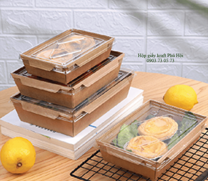 Hộp giấy Kraft đựng bánh ngọt, bánh mì