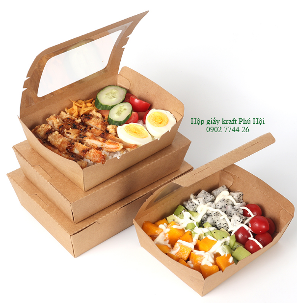 Hộp giấy Kraft đựng bánh ngọt, bánh mì
