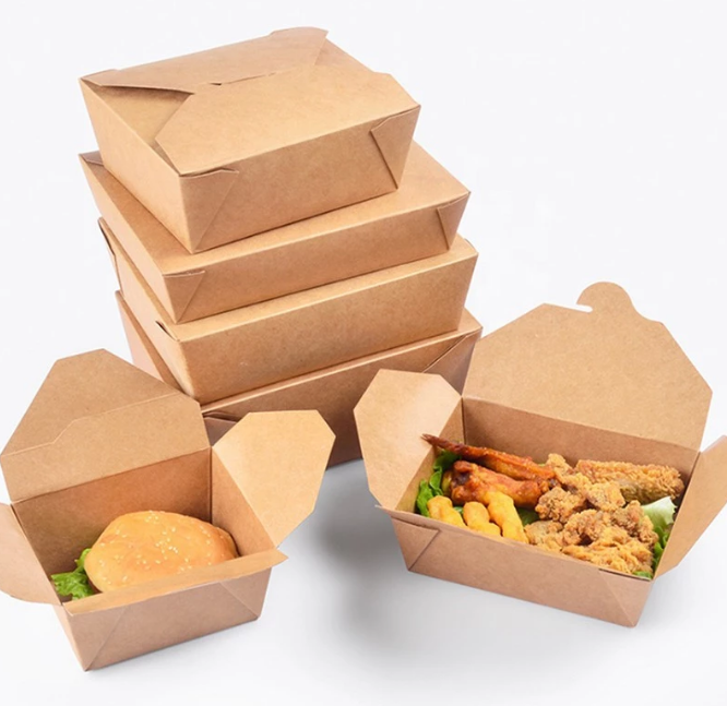 Hộp giấy Kraft đựng hamburger