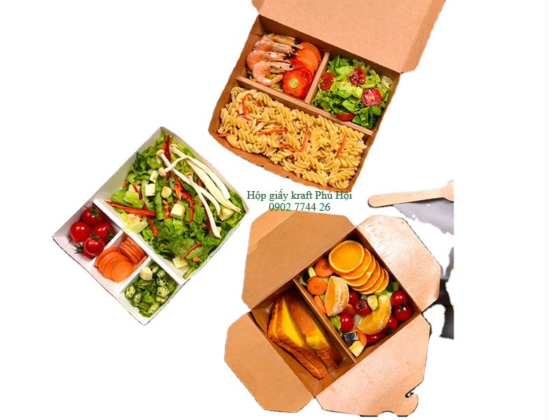 Hộp giấy Kraft đựng hamburger