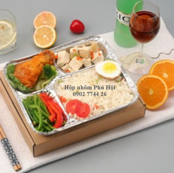 Hộp nhôm đựng thực phẩm 4 ngăn
