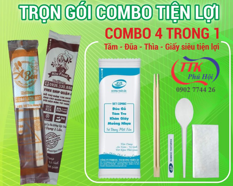 In bộ muỗng đũa tăm giấy