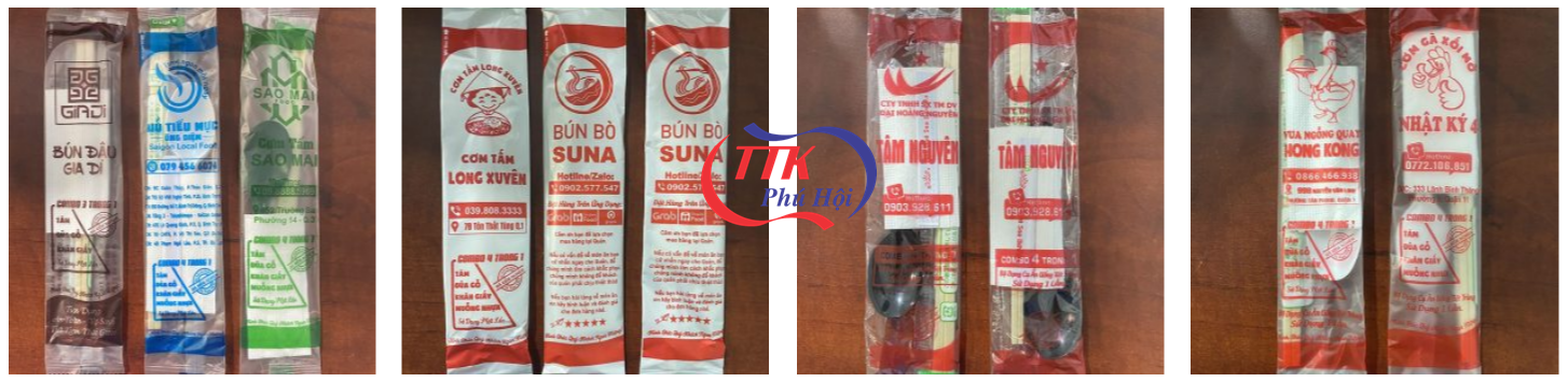 In bộ muỗng đũa tăm nhà hàng