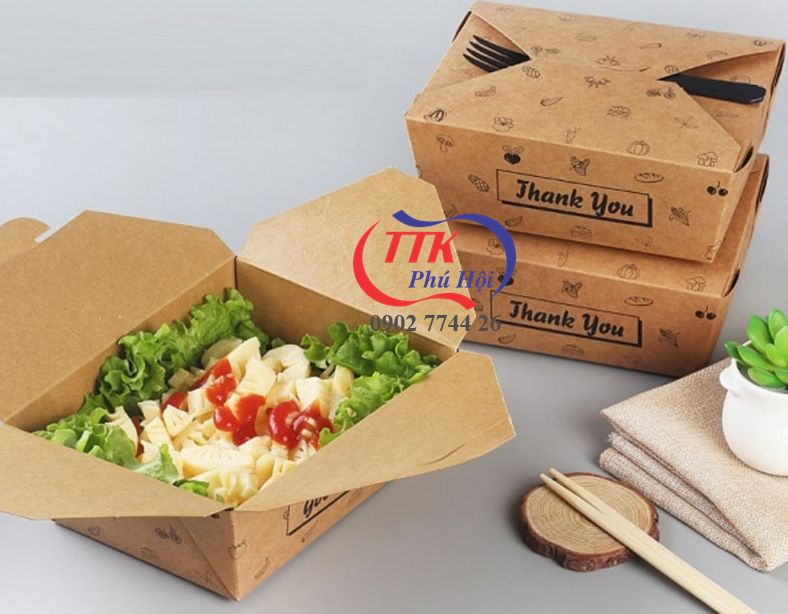 In hộp giấy kraft đựng thức ăn