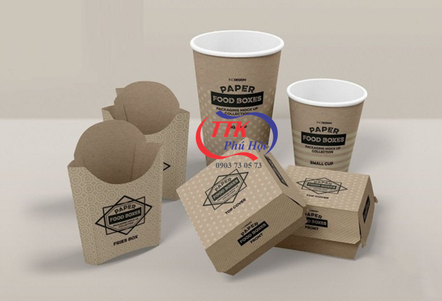 In hộp giấy kraft đựng thức ăn