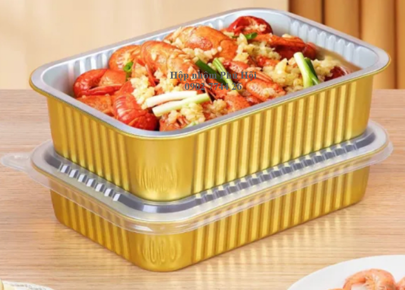 Khay giấy bạc đựng thức ăn