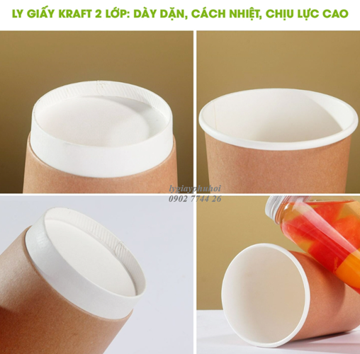 Ly giấy kraft đựng sữa chua, kem tươi, chè