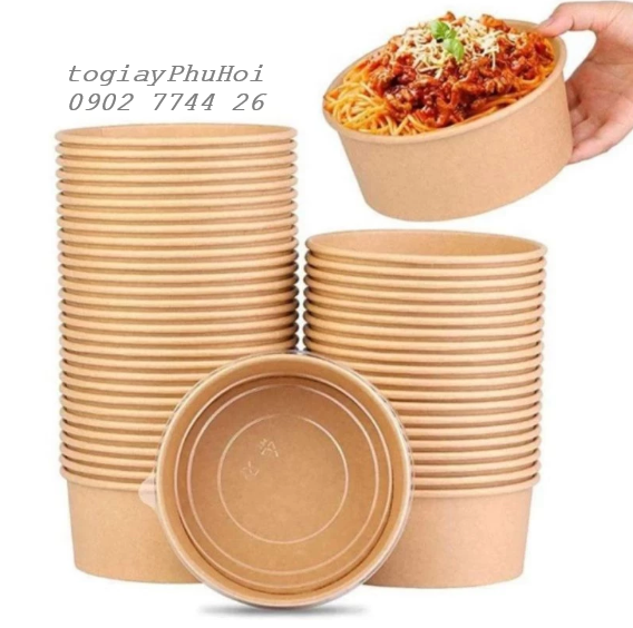 Tô giấy kraft đựng bún, phở, mì, hủ tiếu