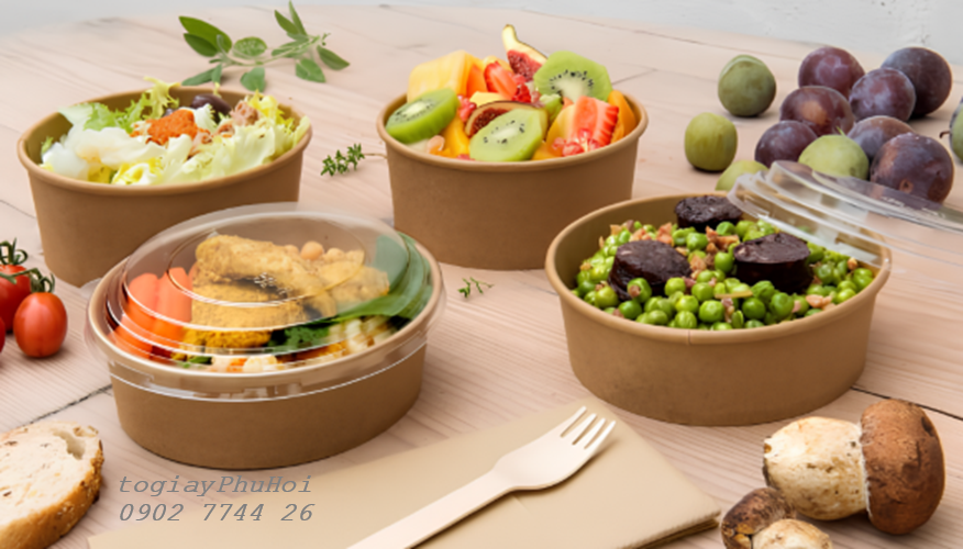 Tô giấy kraft đựng cháo, súp, canh nóng
