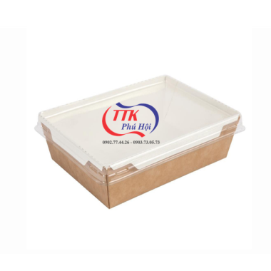 Hộp giấy kraft 1200ml màu vàng - trắng