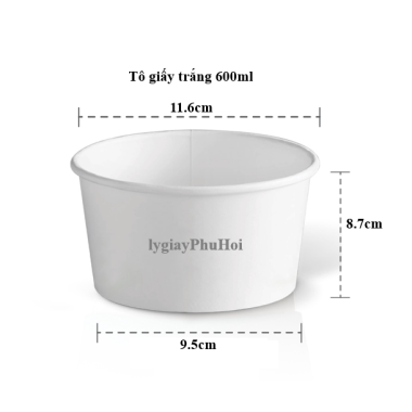 Tô giấy trắng 600ml