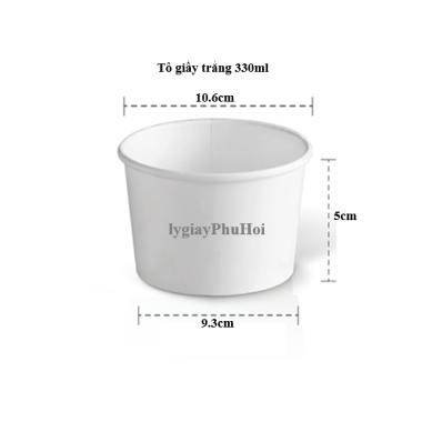 Tô Giấy Trắng 330ml