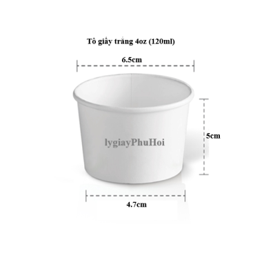 TÔ GIẤY TRẮNG 4OZ (120ML)