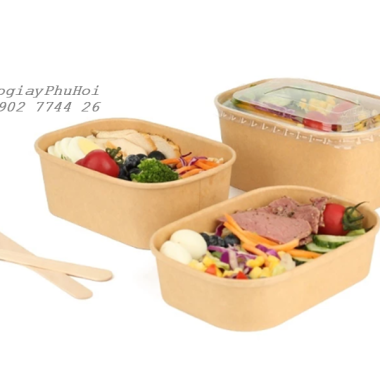Tô giấy kraft chữ nhật 1000ml