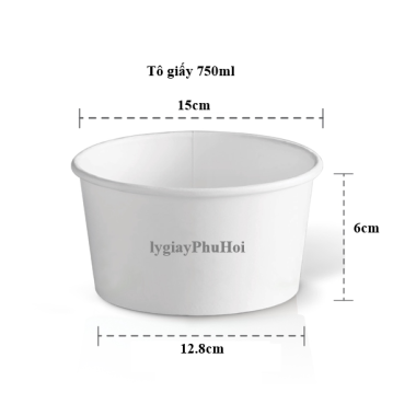 Tô giấy trắng 750ml