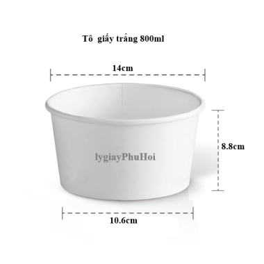 Tô giấy trắng 800ml 