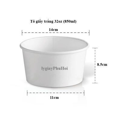 Tô giấy trắng 32oz 850ml
