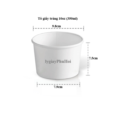 Tô Giấy Trắng 10oz (350ml)