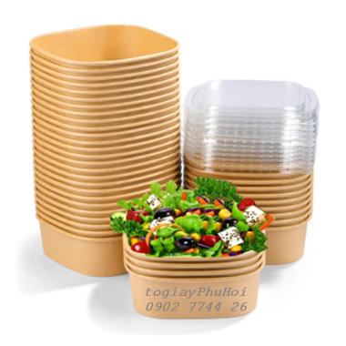 Tô giấy kraft vuông 750ml
