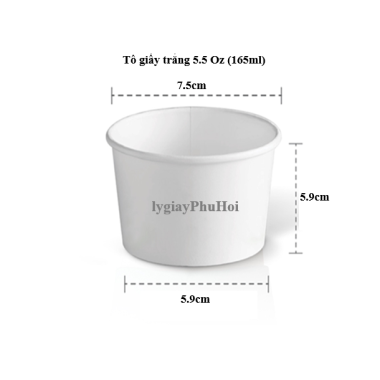 Tô giấy trắng 5.5oz (165ml)