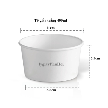 Tô Giấy Trắng 400ml