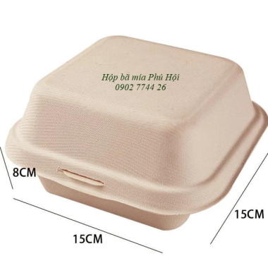 Hộp bã mía vuông hamburger