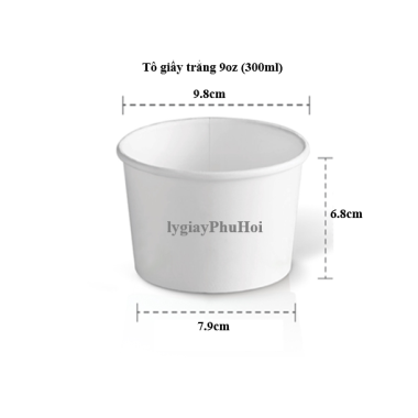 Tô Giấy Trắng 9oz (300ml)