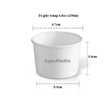 Tô Giấy Trắng 4.5oz (135ml)