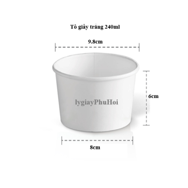 Tô giấy trắng 240ml