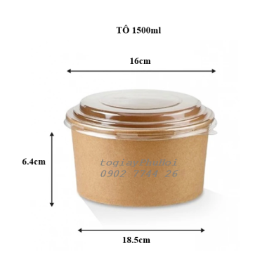Tô giấy kraft 1500ml