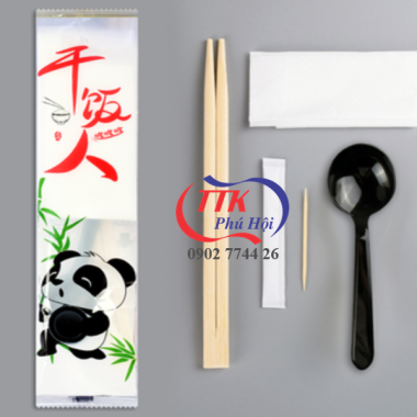 Bộ muỗng đũa tăm giấy combo 4 món