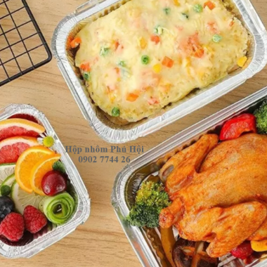 Khay giấy bạc đựng cơm văn phòng