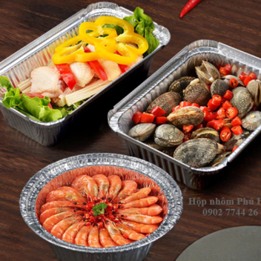 Khay giấy bạc nướng hải sản